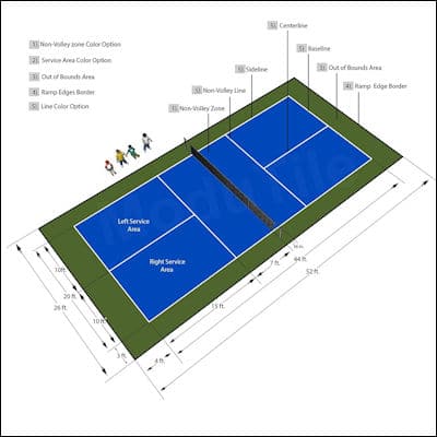 outdoor pickleball court markers